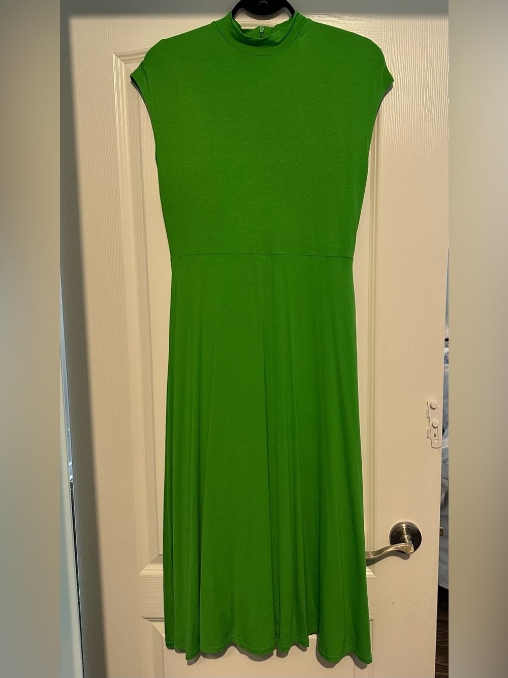 Boss Bright Green Cap-Sleeve Midi Dress